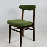 Green olive boucle dining chair from rajmund halas, 1970s,