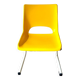 Children's chair in white metal and yellow plastic
