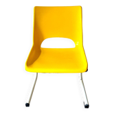 Children's chair in white metal and yellow plastic