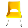 Chaise enfant en métal blanc et plastique jaune