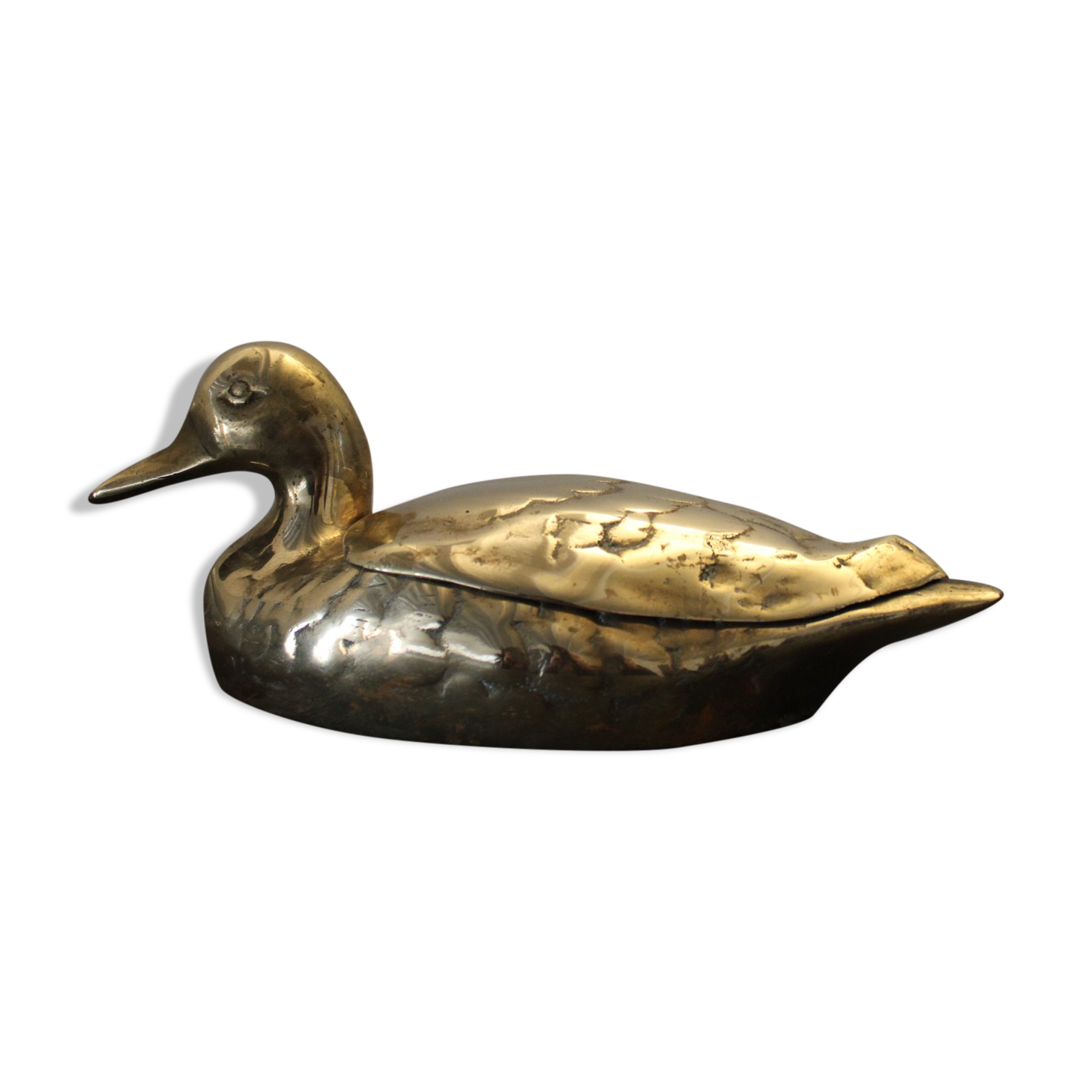 Empty pocket vintage brass duck