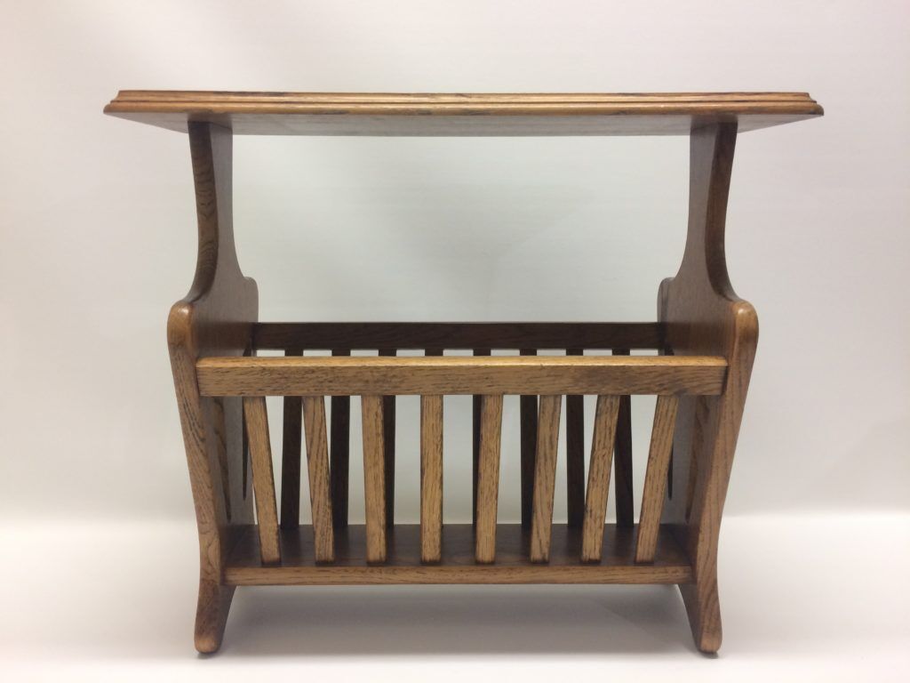 Magazine rack rustic solid wood