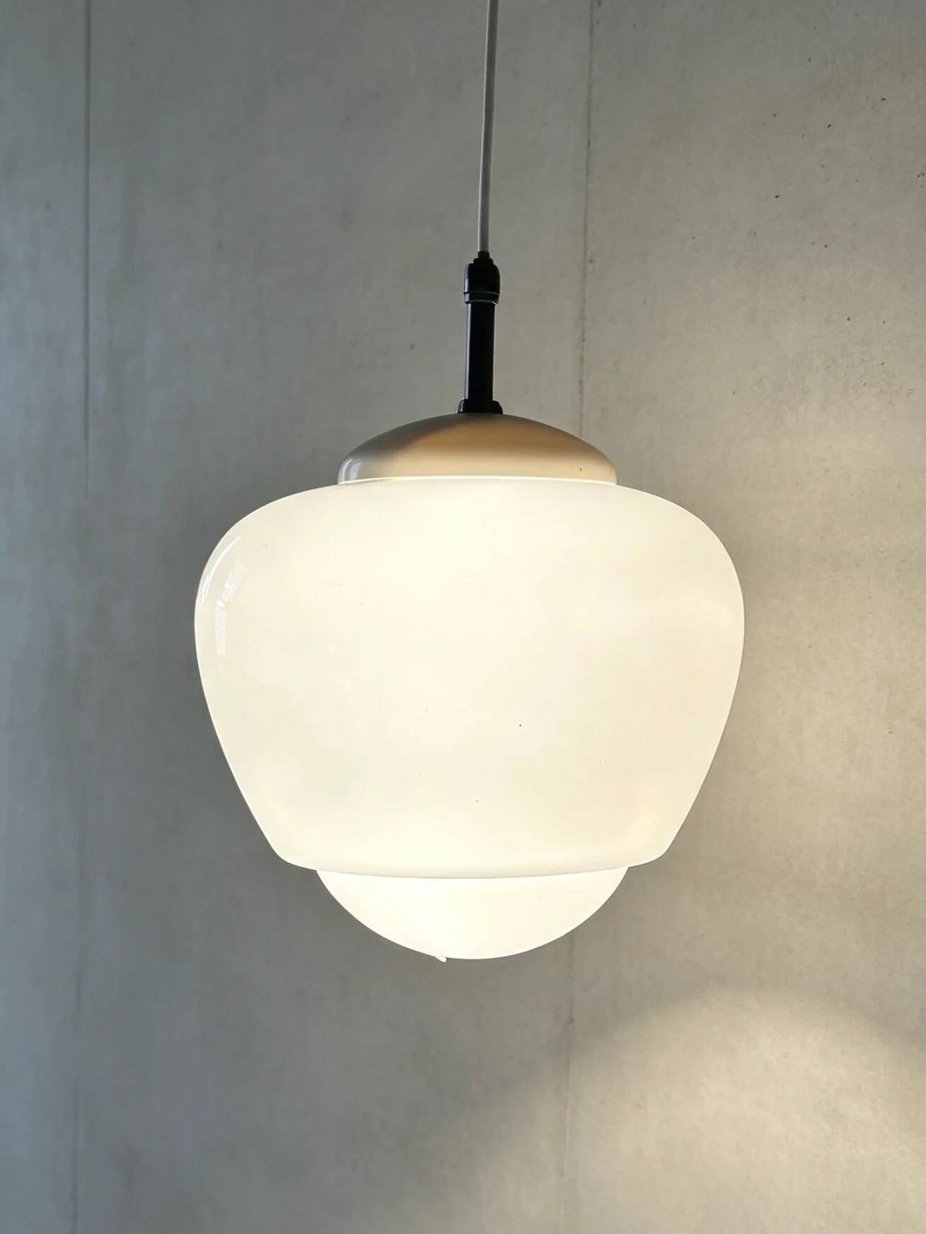 1960s Czech opaline pendant light by Napako