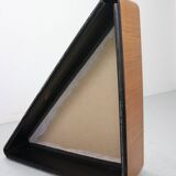 Vintage triangular plywood with boucle-fabric sit element / Ottoman, 1970s