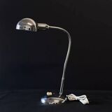 Lampe à poser articulée sur flexible métal chromé vintage 70's