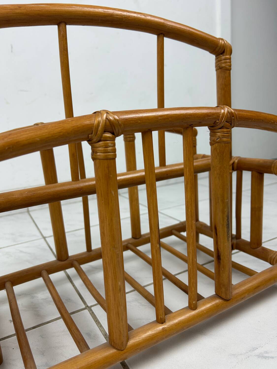 Vintage bamboo magazine rack