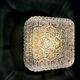 Vintage square globe wall or ceiling light in moulded glass