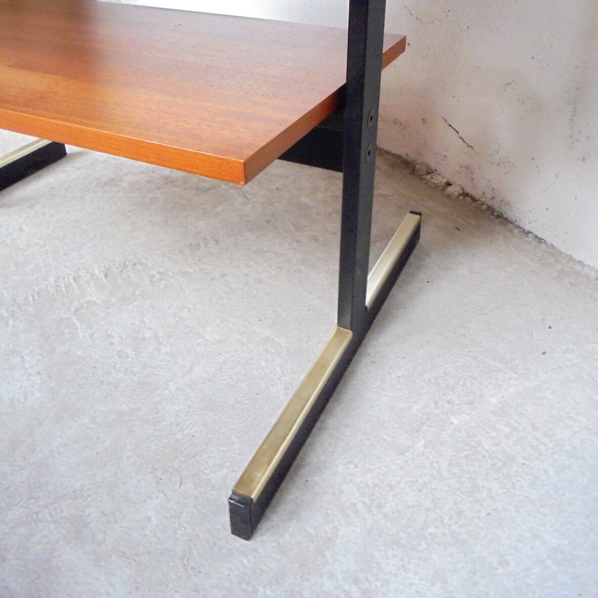 Metal and wood coffee table