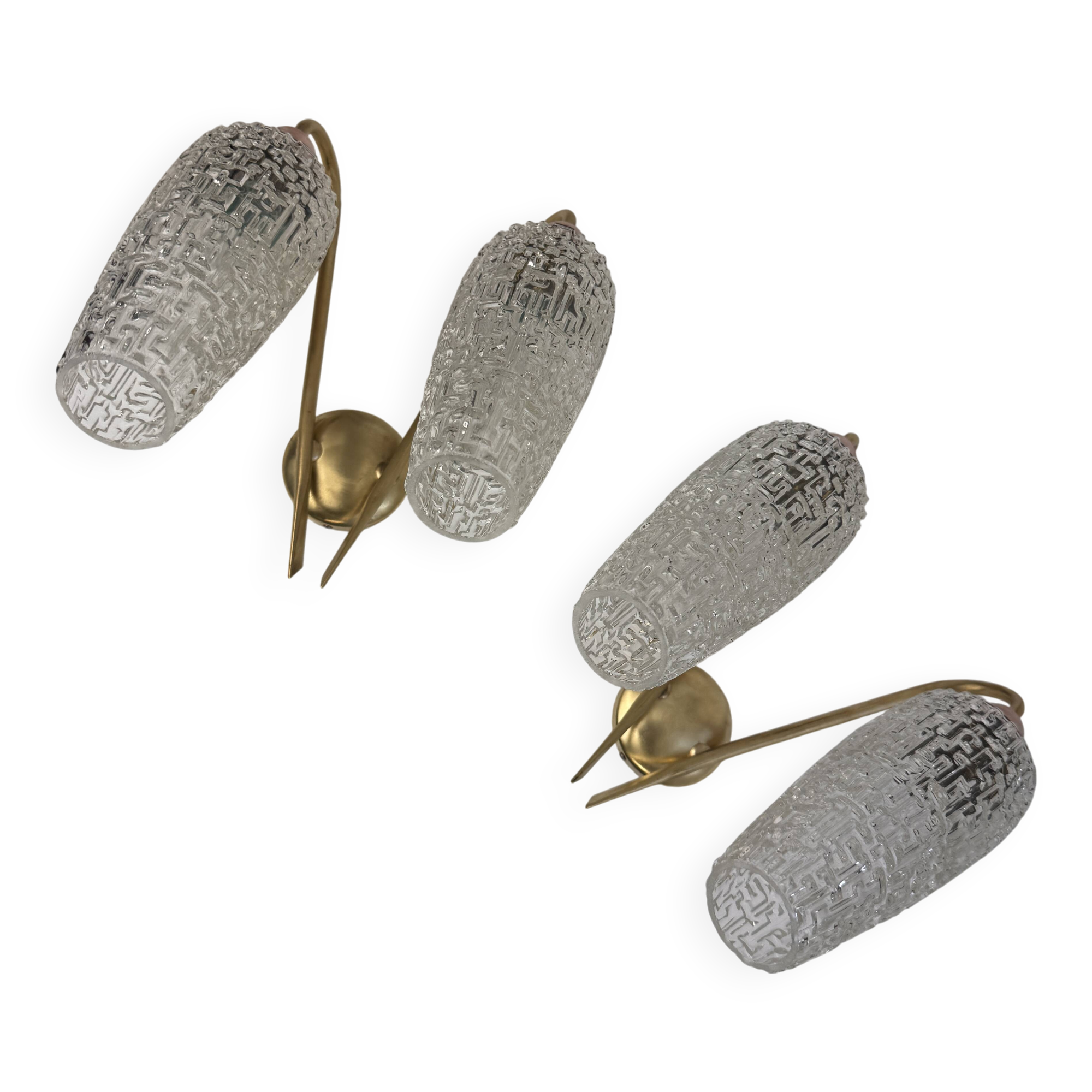 Pair of vintage double wall sconces "Maison Arlus"