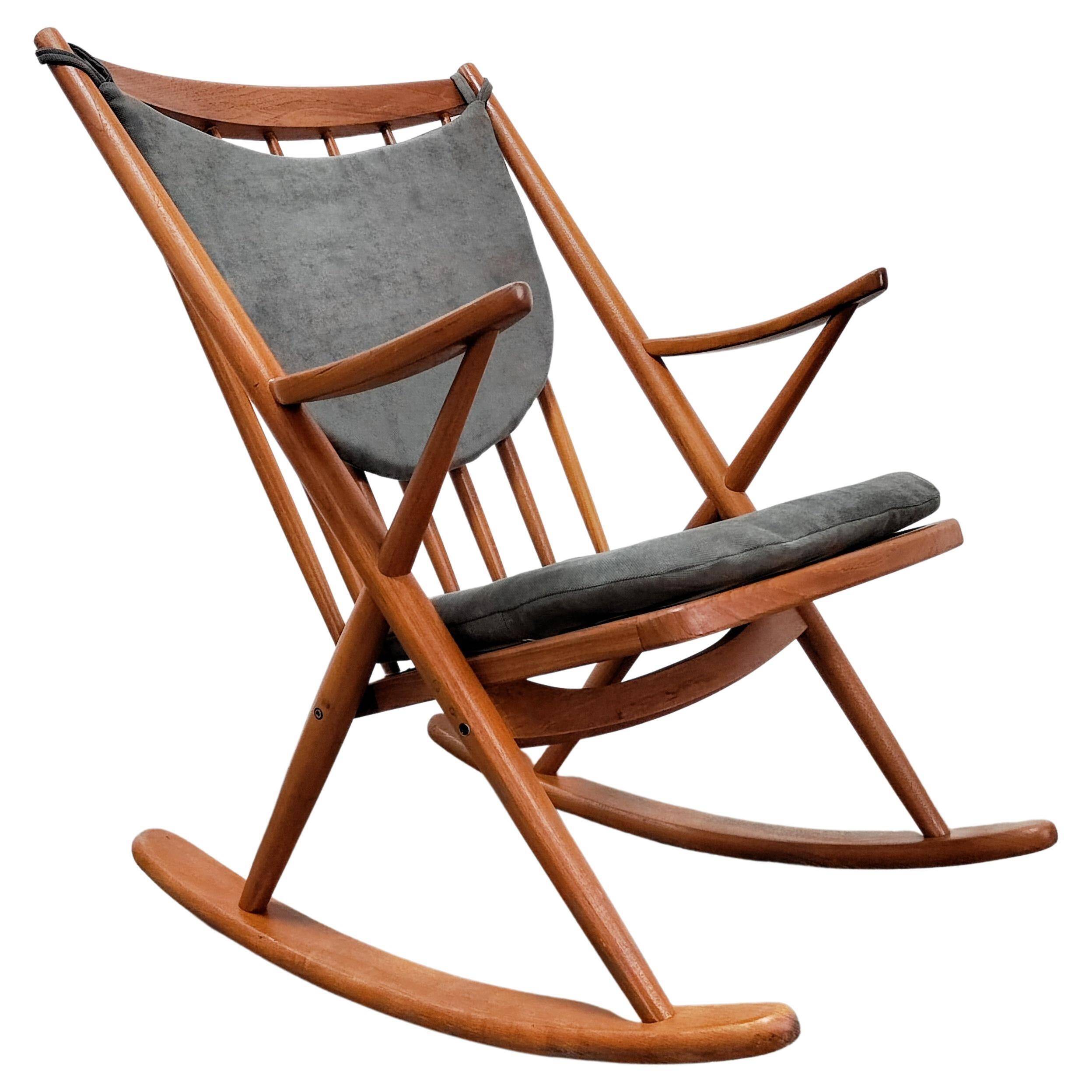 Teak rocking chair MCM Model 182 by Frank Reenskaug for Bramin