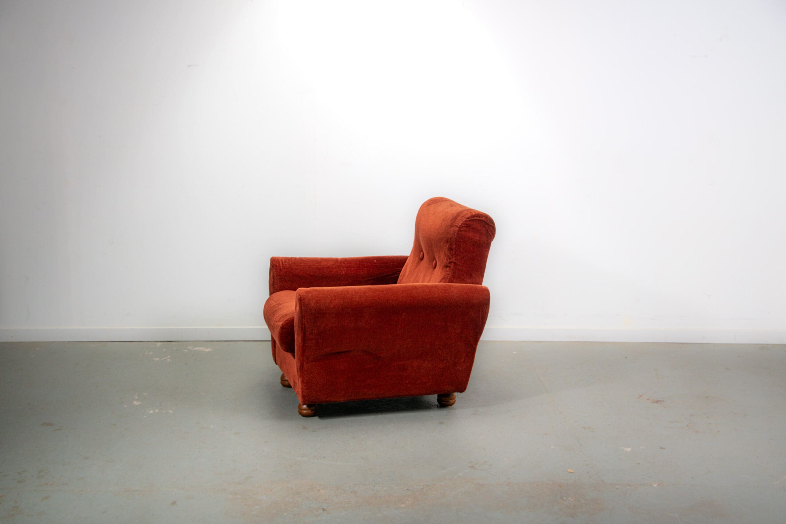 Italian Mohair armchair. Circa 1950