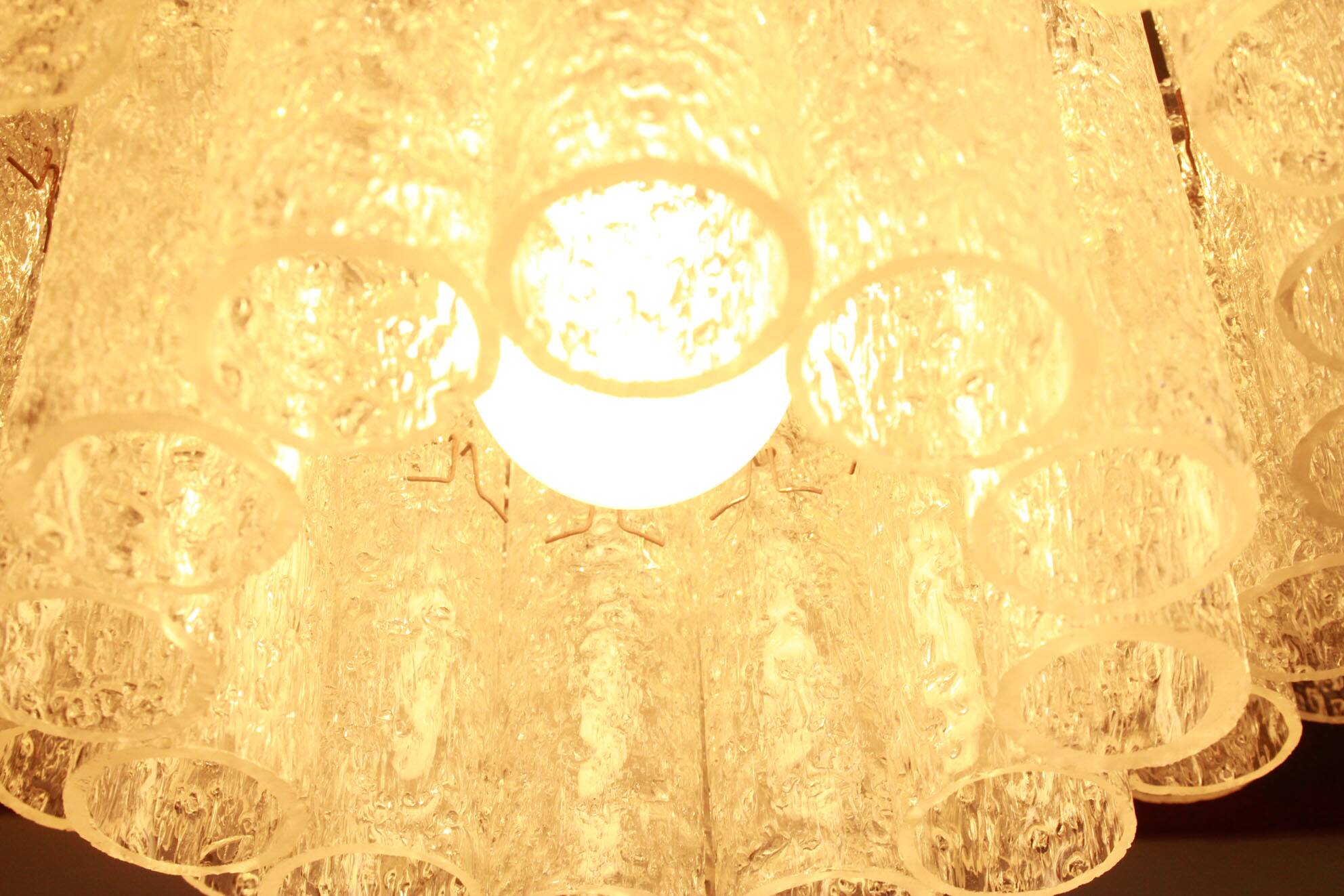 German 1960s chandelier with 60 cristall glass tubes