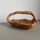 Hand-carved wooden empty pocket basket vintage French