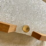 Vintage wall lamp perspex and wood