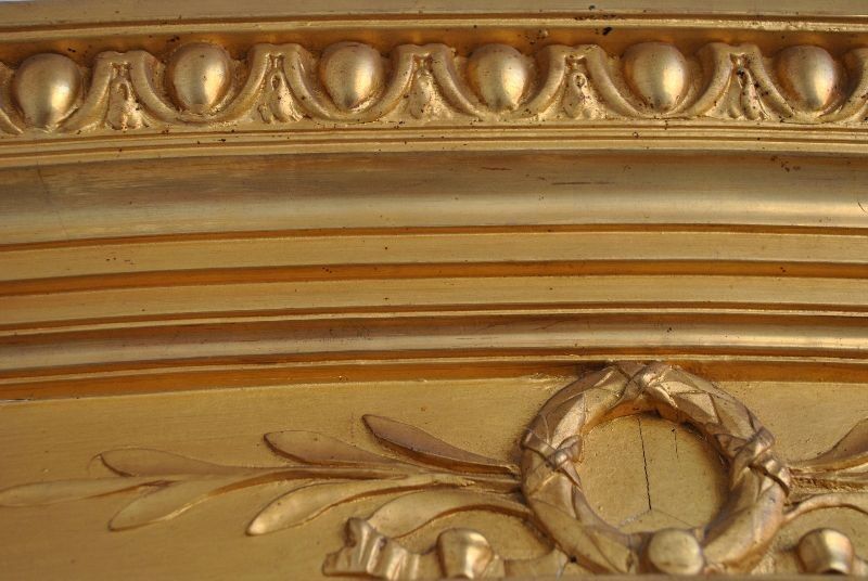 Mirror Louis XVI gilded stucco XIX 133x216cm style