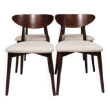 Ensemble de 4 chaises de salle à manger blanc cassé design scandinave