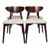 Ensemble de 4 chaises de salle à manger blanc cassé design scandinave