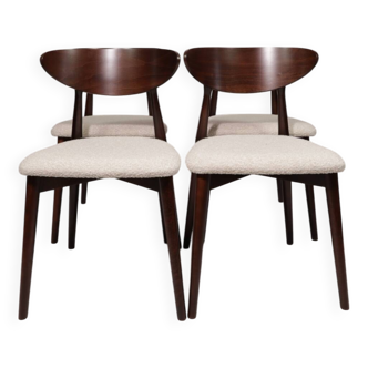 Ensemble de 4 chaises de salle à manger blanc cassé design scandinave