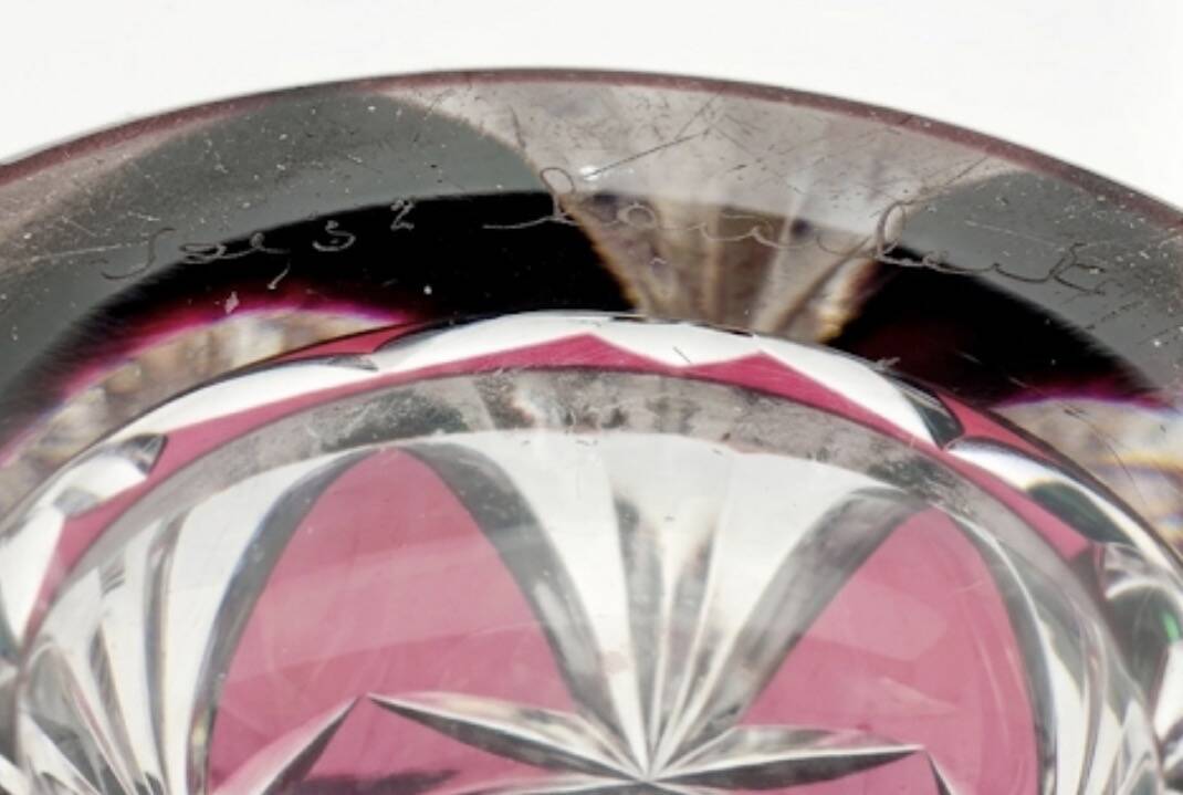 Val Saint Lambert vase in cut ruby double crystal – circa 1920-1950