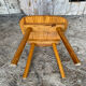 Vintage Brutalist Wooden Bistro Chair #E036