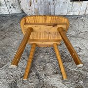 Vintage Brutalist Wooden Bistro Chair #E036