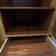 French wardrobe with tapered legs, 3 doors, 1 mirror (27*130), and 1 drawer.