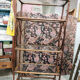 Rattan bookcase shelf - and glass - vintage
