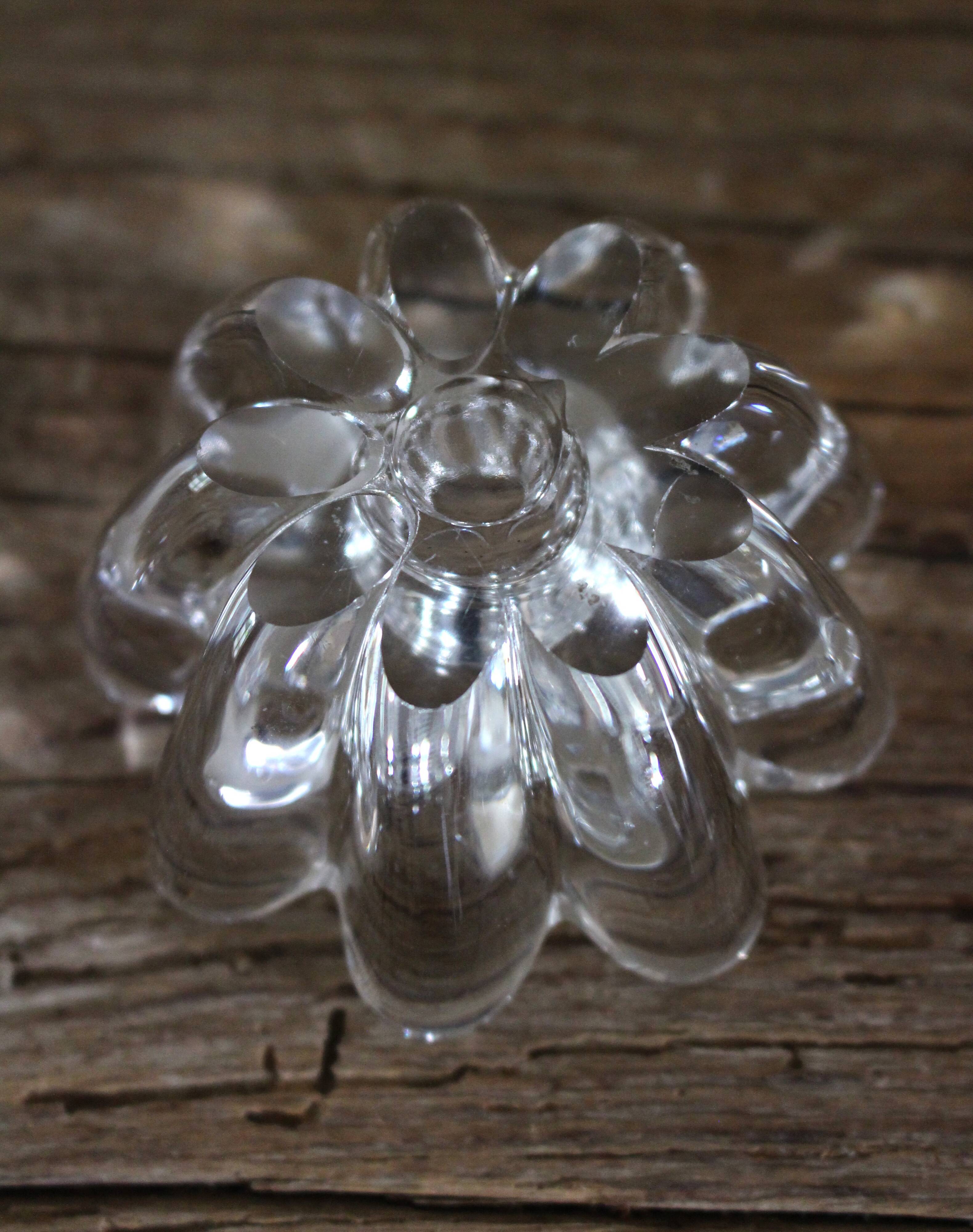 Glass flower candle holder vintage taper candle