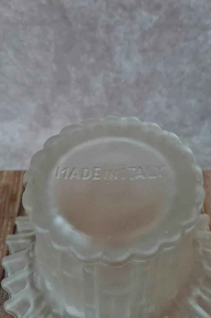 Vintage frosted glass vase – Made in Italy 🇮🇹