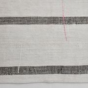 6x6 Square White & Black Vintage Kilim Rug, 187x195Cm