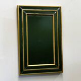 Miroir moderne du milieu du siècle avec cadre en laiton superposé, années 1980