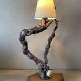 Table lamp made from old vine stock