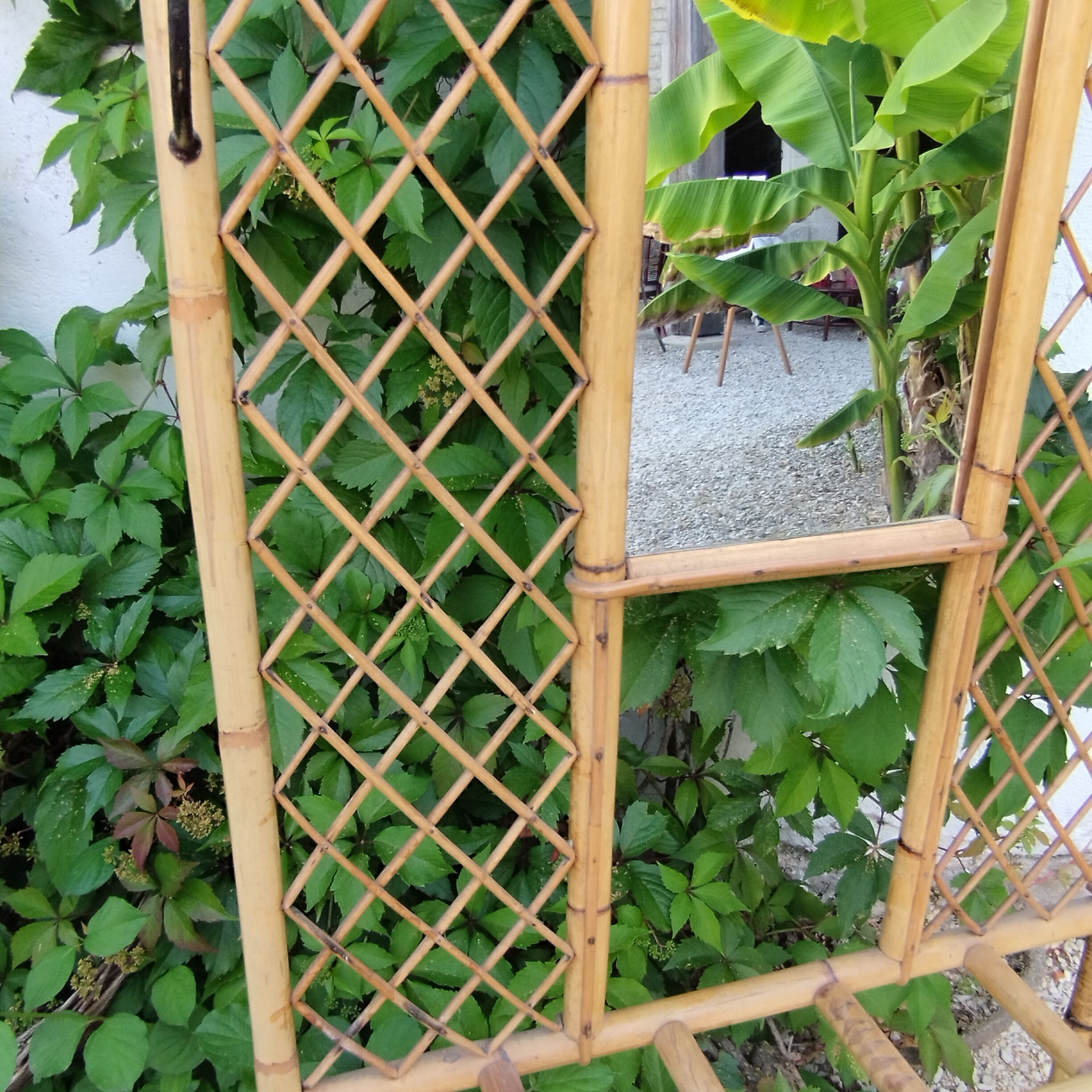 Vintage rattan wardrobe