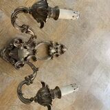 Wall lamp in gilded bronze style Louis XV baroque vintage