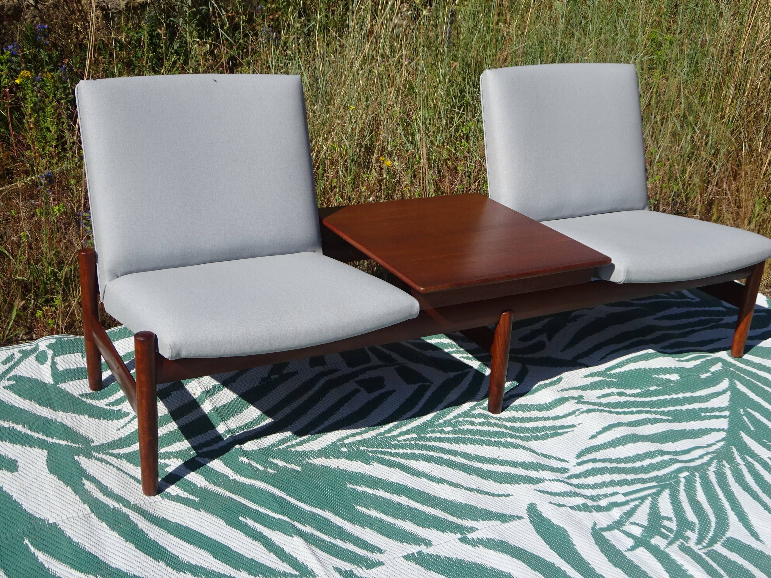 Modular vintage salon in teak signed by Karl SØrlie & SØnner.