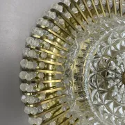 Ceiling Light in Hollywood Regency Style made of Glass and Brass, Ernst Palme Palwa, 1970s, Germany