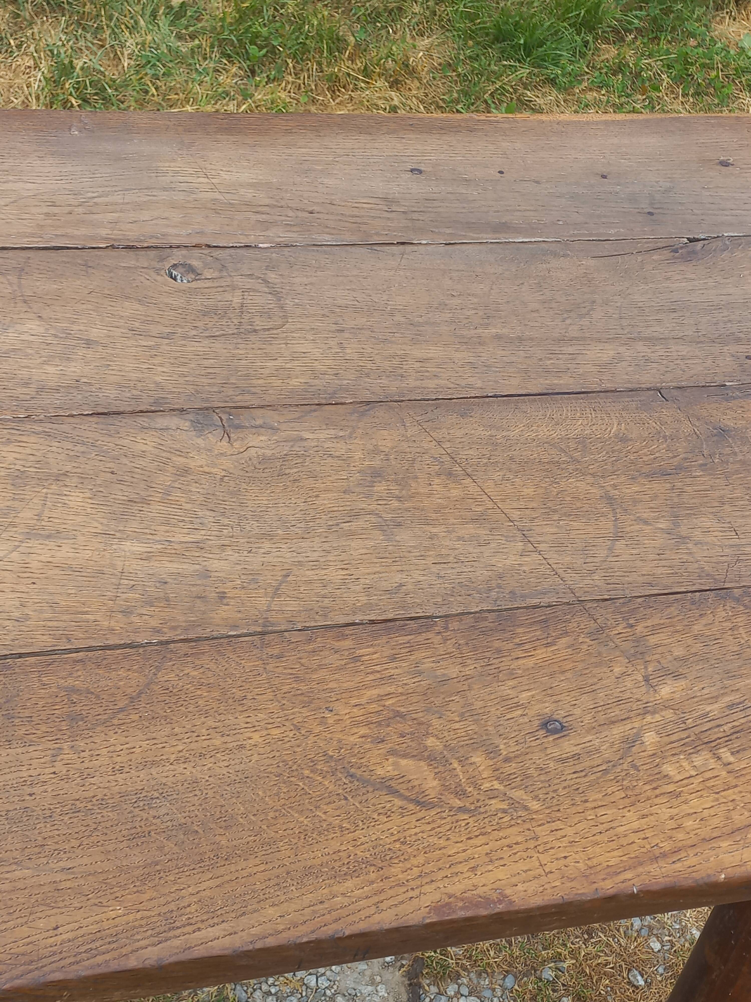 Oak farmhouse table 190cm 6 drawers