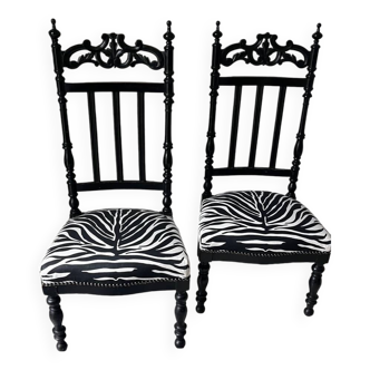 2 chaises basses Napoléon III