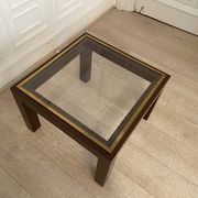 Brown laqué steel coffee table, Belgium, 1980