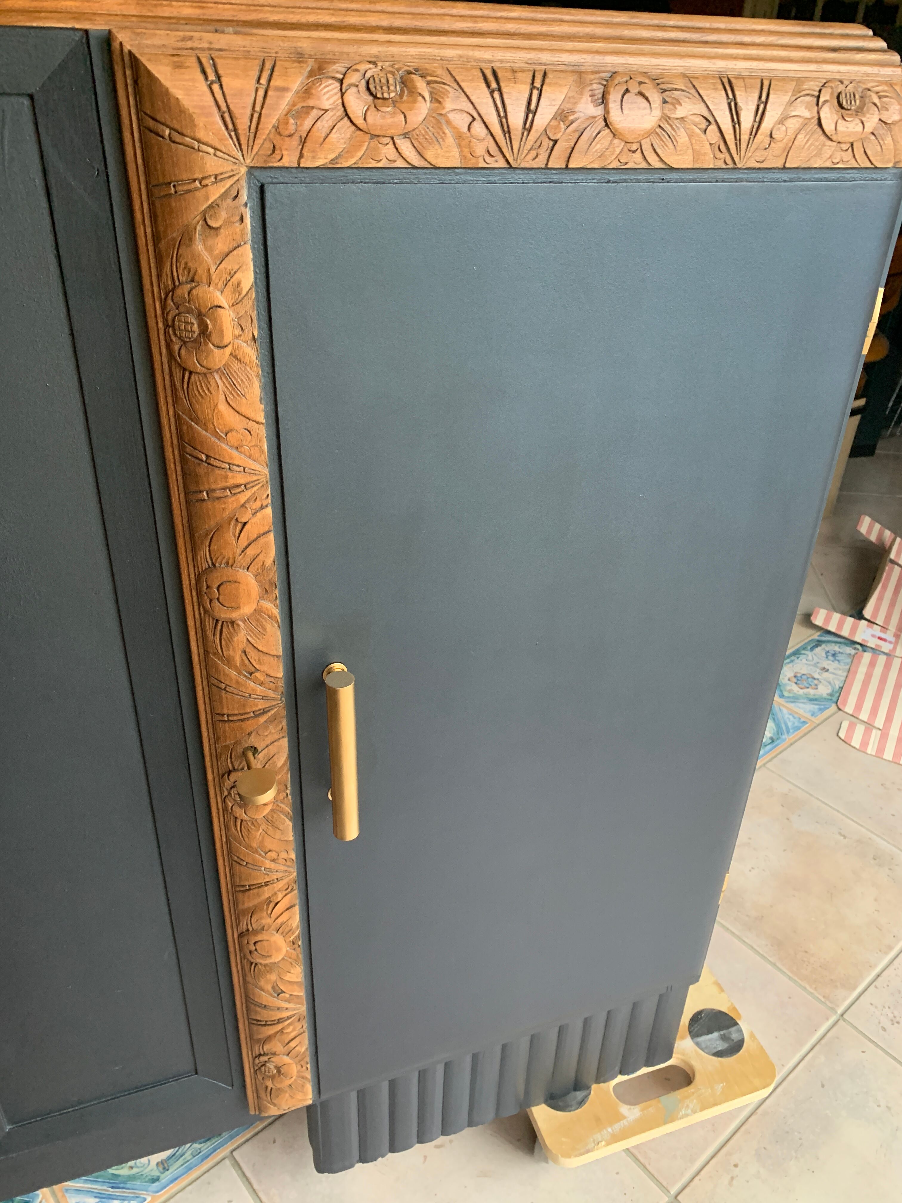 Luberon's "black blue" art deco buffet