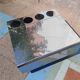 Table basse bar sur roulette desserte Inox 1970
