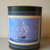 Metal wastebasket decor three poles Cutty Sark retro office trash can