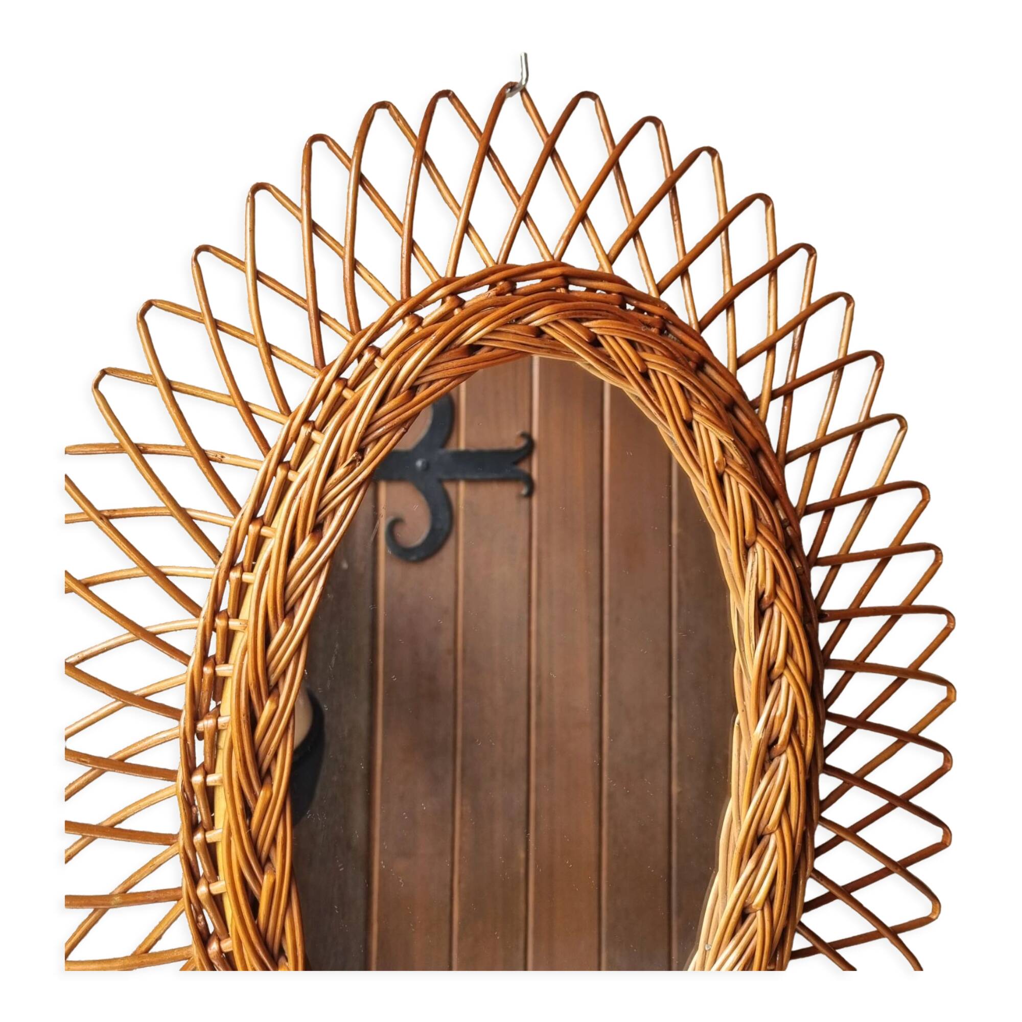 Rattan mirror