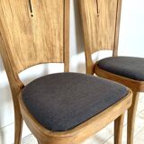 Set of 2 Baumann chairs in wood and gray fabric