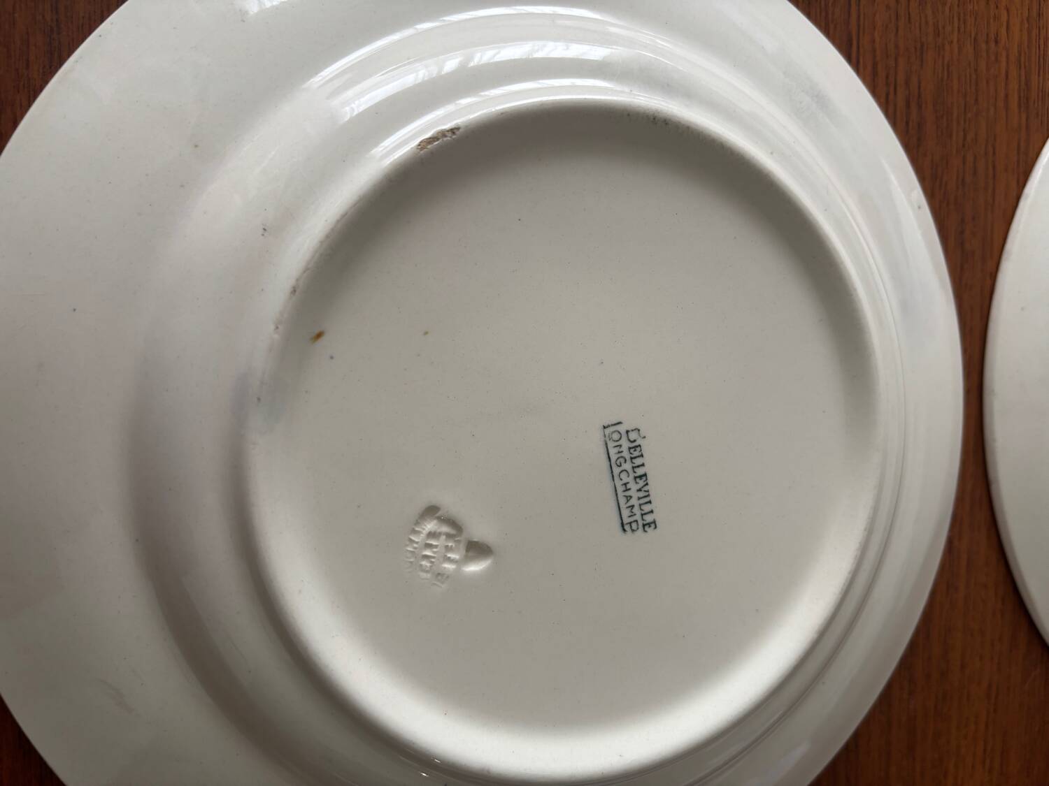 Set of 4 ironstone plates Longchamp model Belleville – Vais