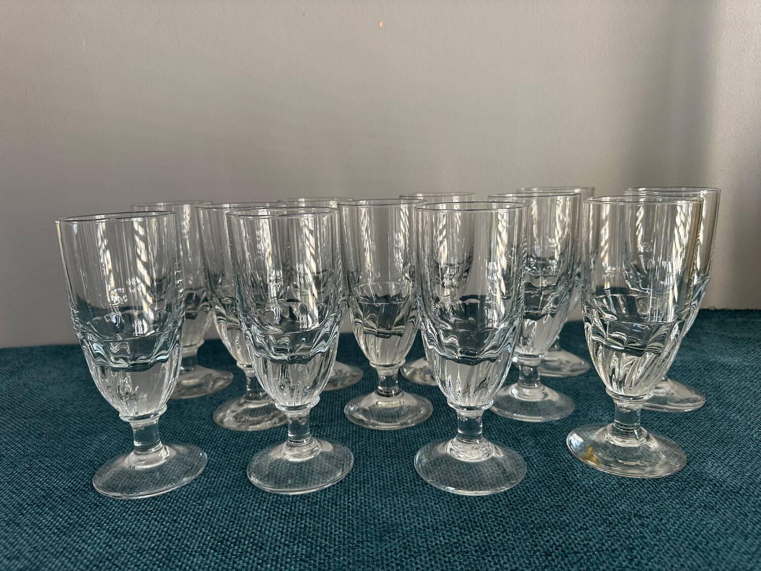 Set of 12 large Baccarat crystal glasses