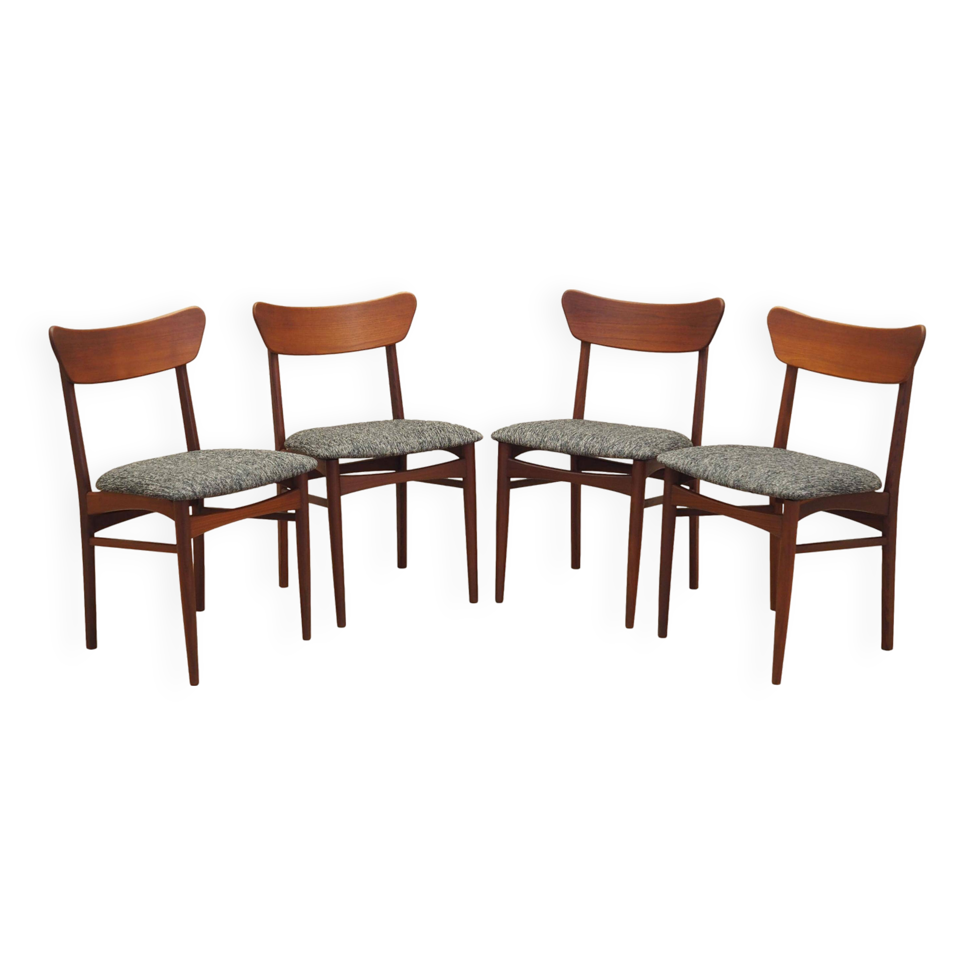 Set of four teak chairs, Danish design, 1970s, production: Denmark