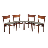 Set of four teak chairs, Danish design, 1970s, production: Denmark
