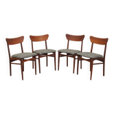 Set of four teak chairs, Danish design, 1970s, production: Denmark