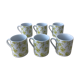 Porcelain coffee cups, green flower patterns